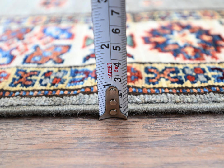 2'8" x 15'5" New Hand Knotted Grey Wool Runner Oriental Rug - MOA102127