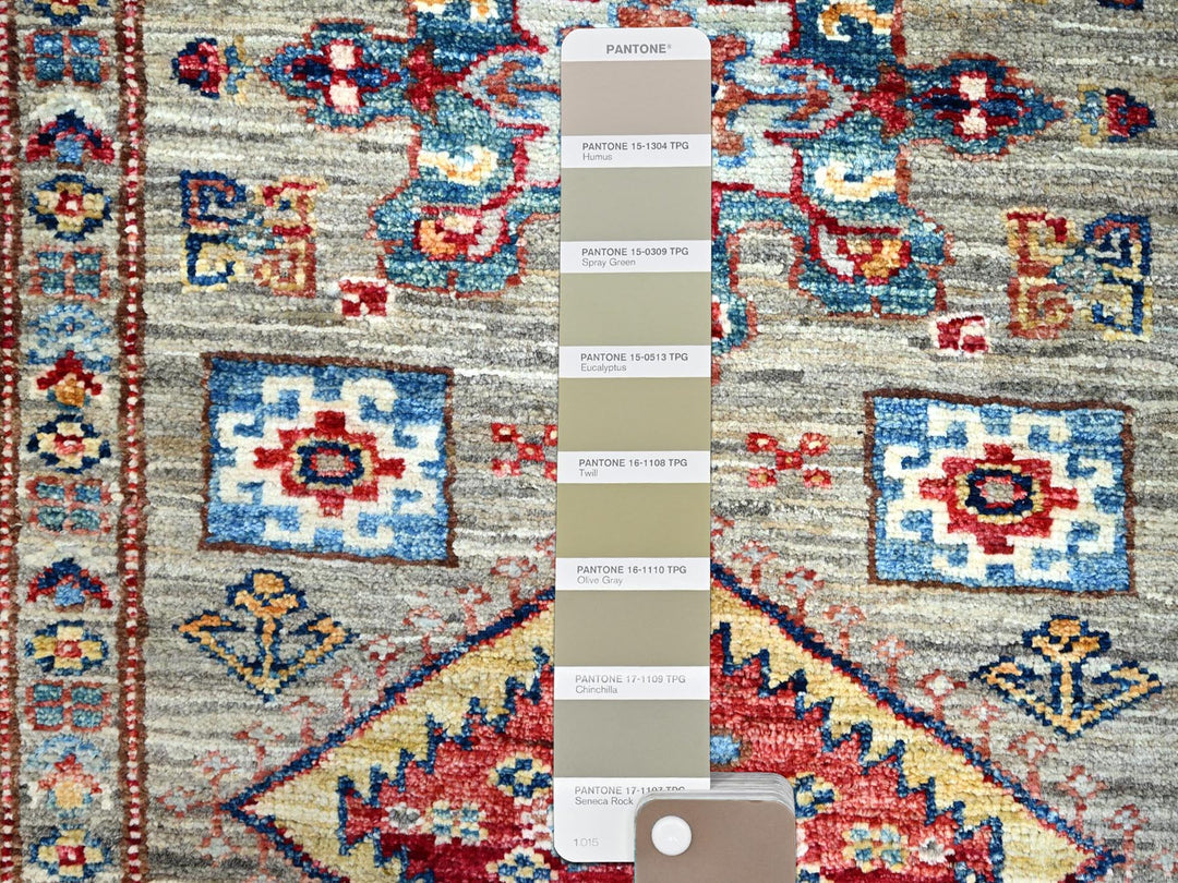 2'9" x 11'7" New Hand Knotted Grey Wool Runner Oriental Rug - MOA102135