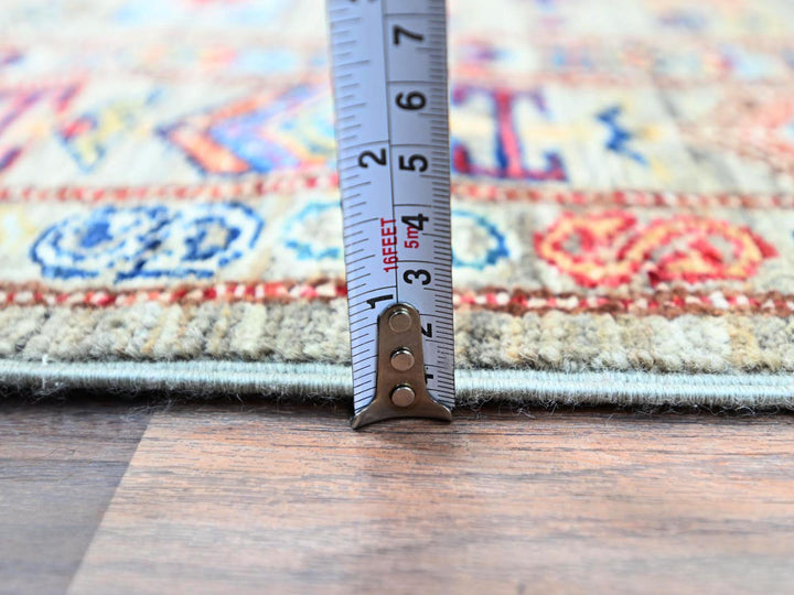 2'9" x 11'7" New Hand Knotted Grey Wool Runner Oriental Rug - MOA102135