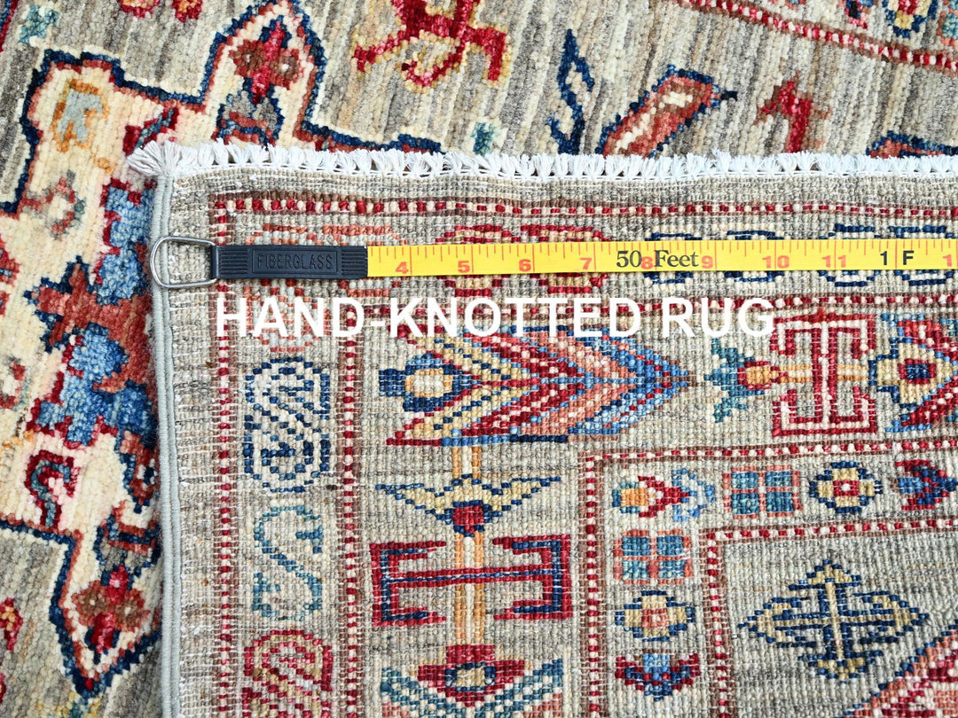 2'9" x 11'7" New Hand Knotted Grey Wool Runner Oriental Rug - MOA102135