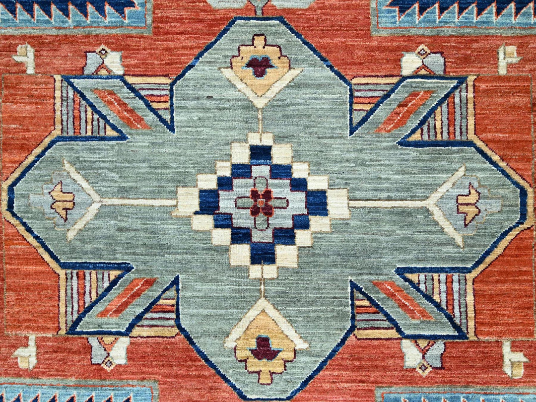 9'10" x 13'7" New Hand Knotted Blue Wool Rectangle Oriental Rug - MOA102144