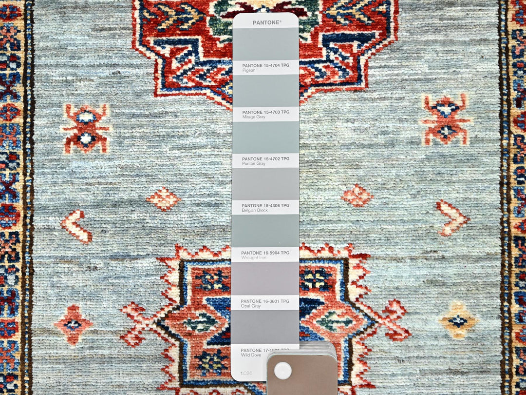 2'9" x 15'5" New Hand Knotted Grey Wool Runner Oriental Rug - MOA102190