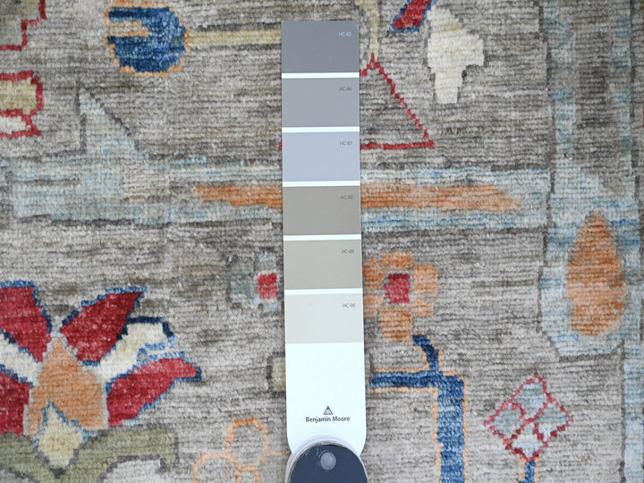 11'7" x 15'8" New Hand Knotted Grey Wool Rectangle Oriental Rug - MOA10220002