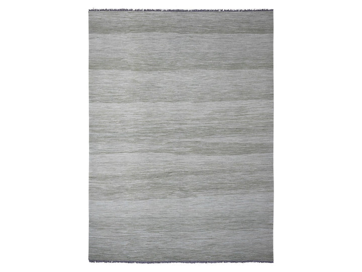 9'1" x 12'1" New Hand Woven Green Wool Rectangle Oriental Rug - MOA10220095