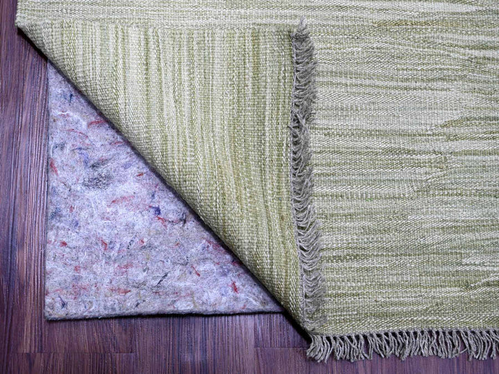 9'1" x 12'1" New Hand Woven Green Wool Rectangle Oriental Rug - MOA10220095