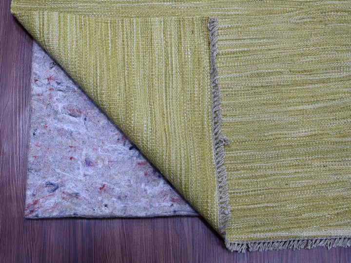 8'8" x 12'0" New Hand Woven Green Wool Rectangle Oriental Rug - MOA10220097