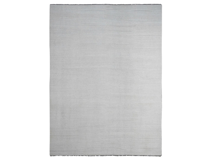 9'0" x 12'0" New Hand Woven Ivory Wool Rectangle Oriental Rug - MOA10220099