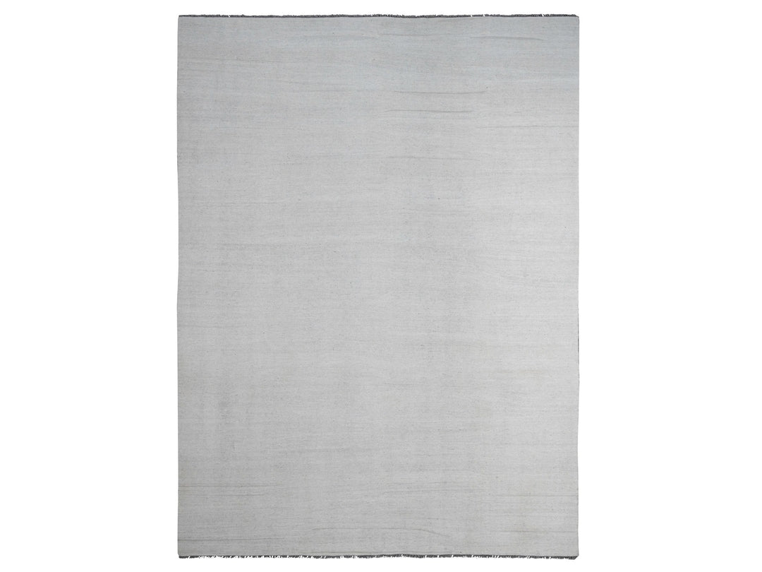 9'0" x 12'0" New Hand Woven Ivory Wool Rectangle Oriental Rug - MOA10220099