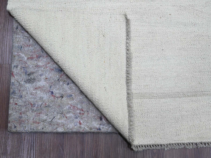 9'0" x 12'0" New Hand Woven Ivory Wool Rectangle Oriental Rug - MOA10220099