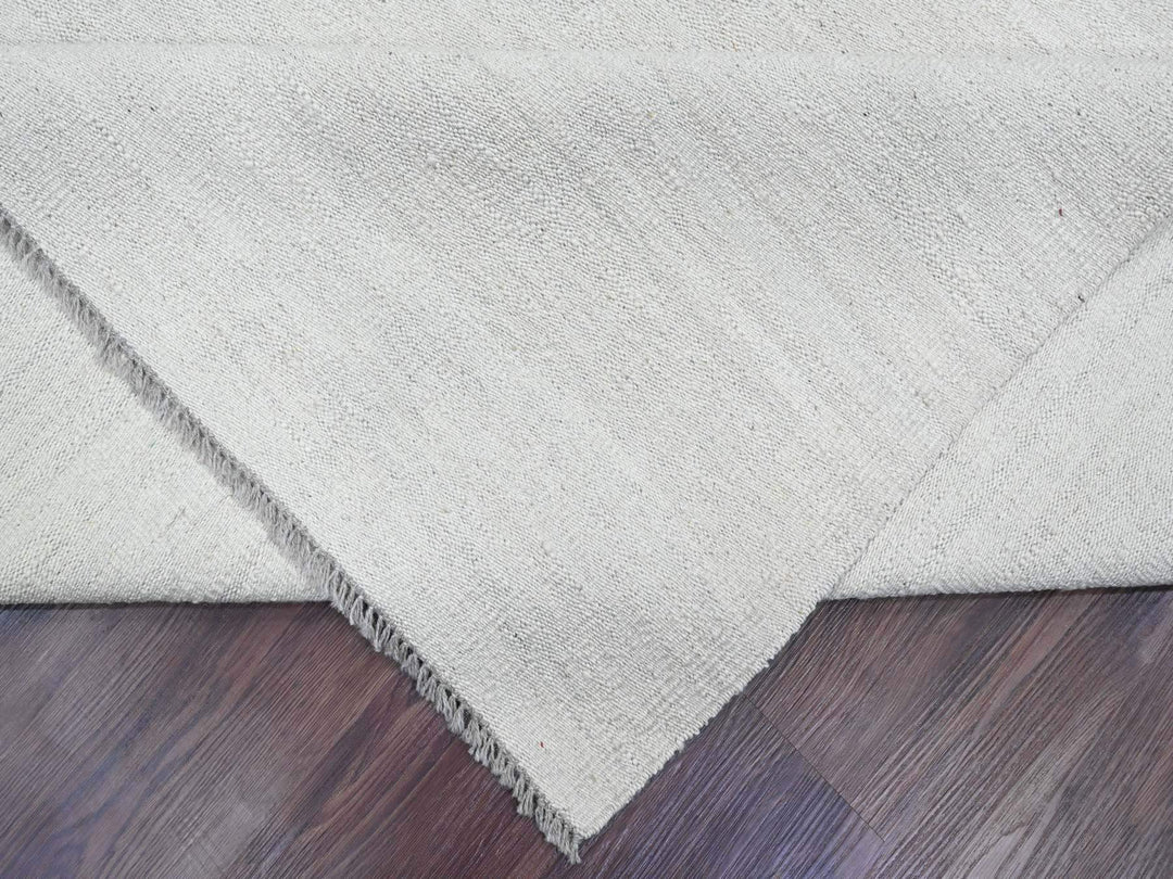 9'0" x 12'0" New Hand Woven Ivory Wool Rectangle Oriental Rug - MOA10220099