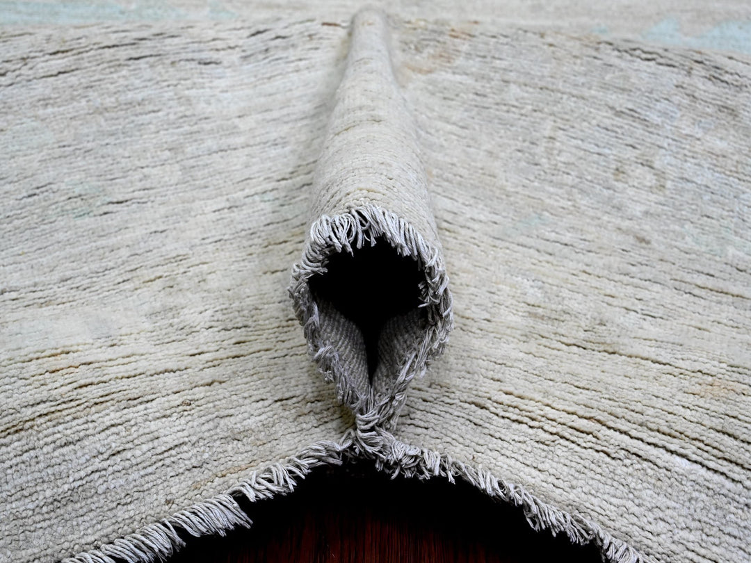 11'5" x 15'9" New Hand Knotted Ivory Wool Rectangle Oriental Rug - MOA10220155