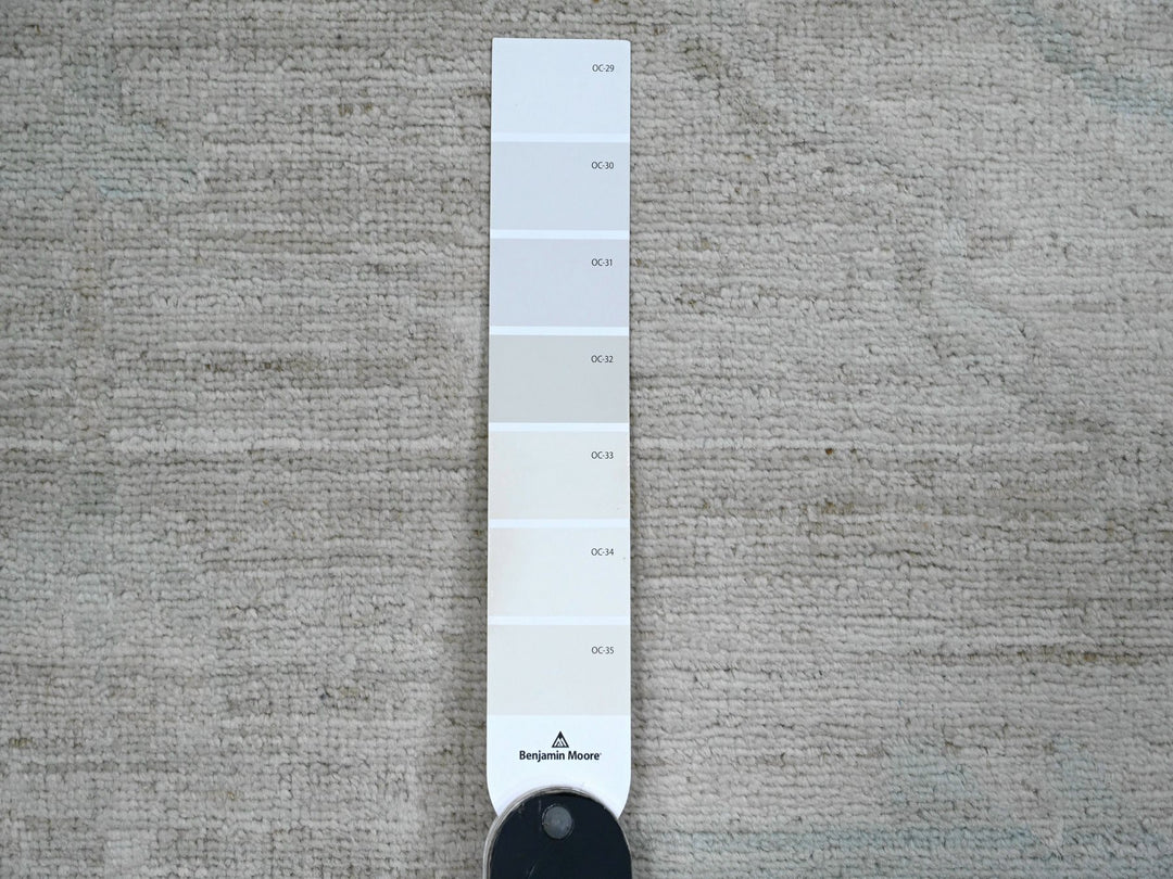 11'5" x 15'9" New Hand Knotted Ivory Wool Rectangle Oriental Rug - MOA10220155