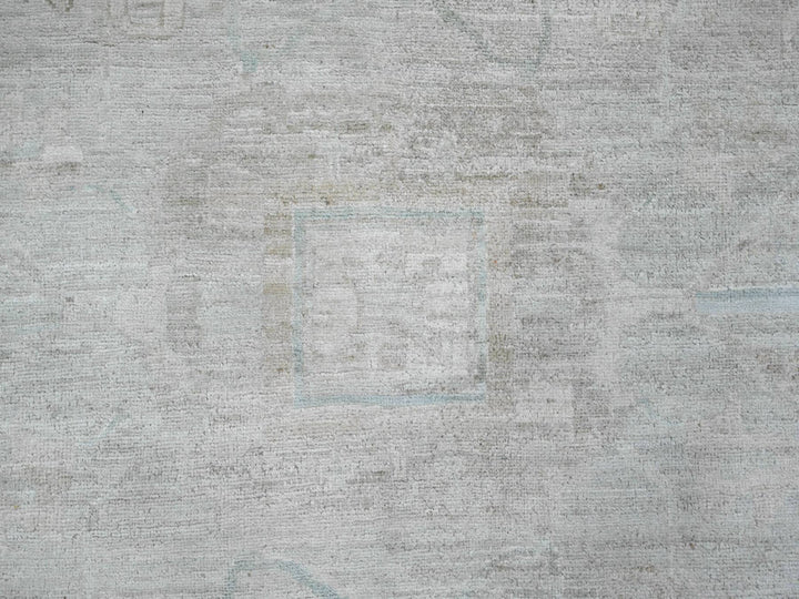 11'5" x 15'9" New Hand Knotted Ivory Wool Rectangle Oriental Rug - MOA10220155