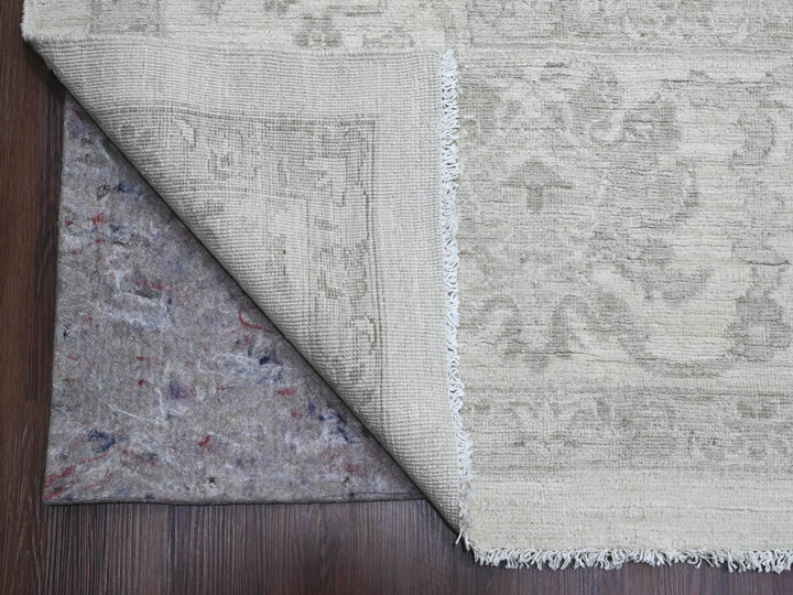 11'7" x 14'10" New Hand Knotted Ivory Wool Rectangle Oriental Rug - MOA10220179