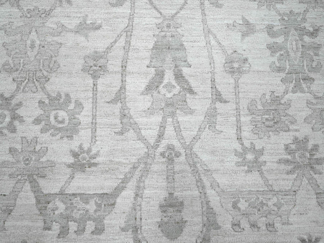 11'7" x 14'10" New Hand Knotted Ivory Wool Rectangle Oriental Rug - MOA10220179