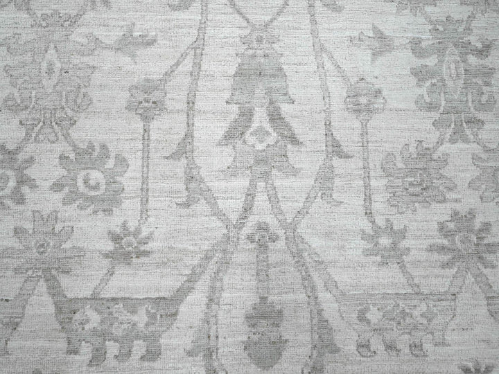 11'7" x 14'10" New Hand Knotted Ivory Wool Rectangle Oriental Rug - MOA10220179