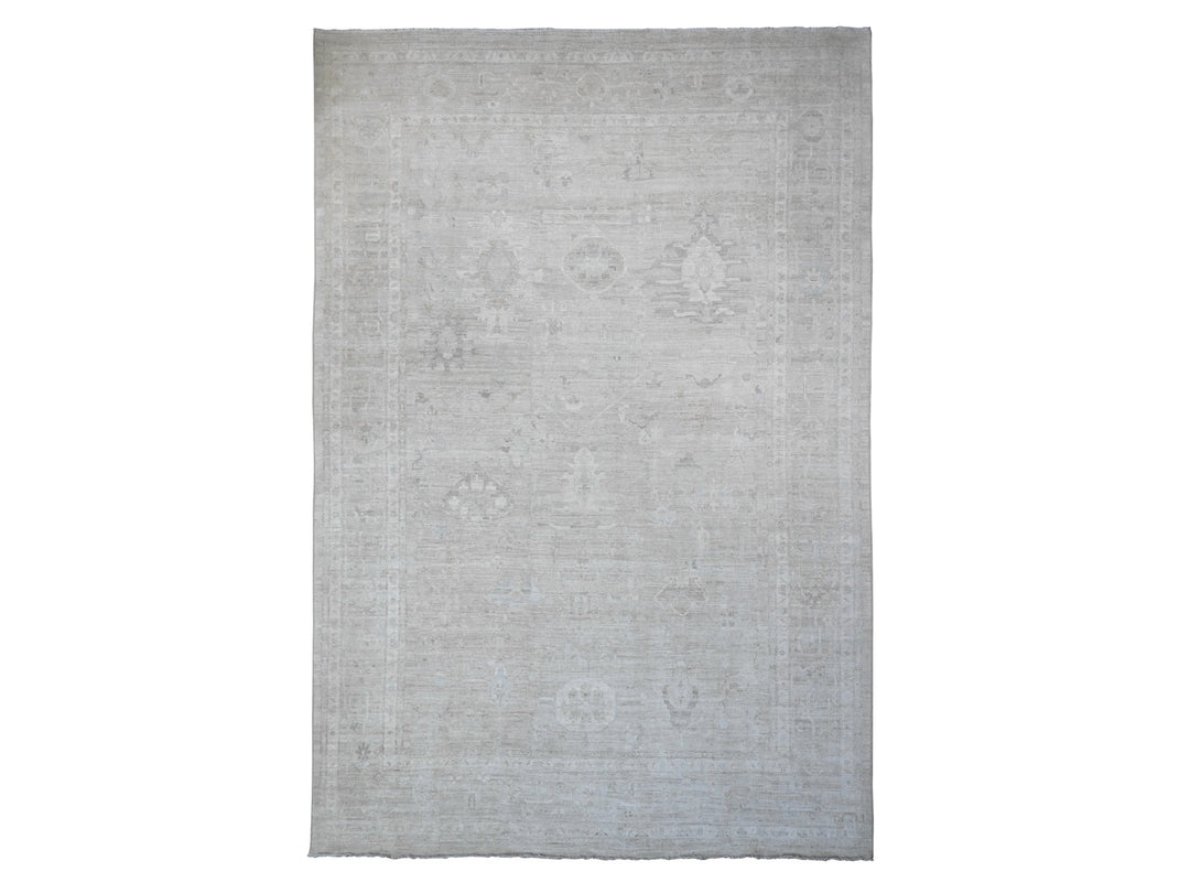 14'0" x 19'6" New Hand Knotted Grey Wool Rectangle Oriental Rug - MOA10220183