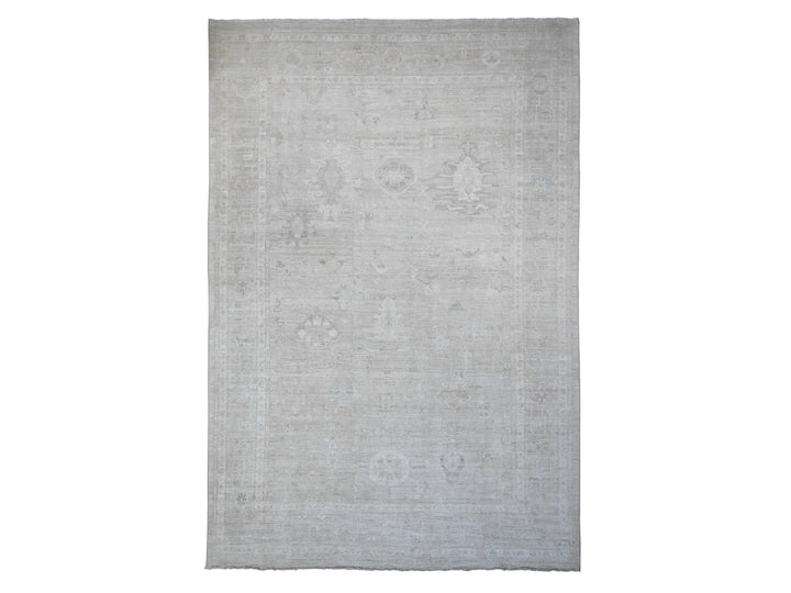 14'0" x 19'6" New Hand Knotted Grey Wool Rectangle Oriental Rug - MOA10220183