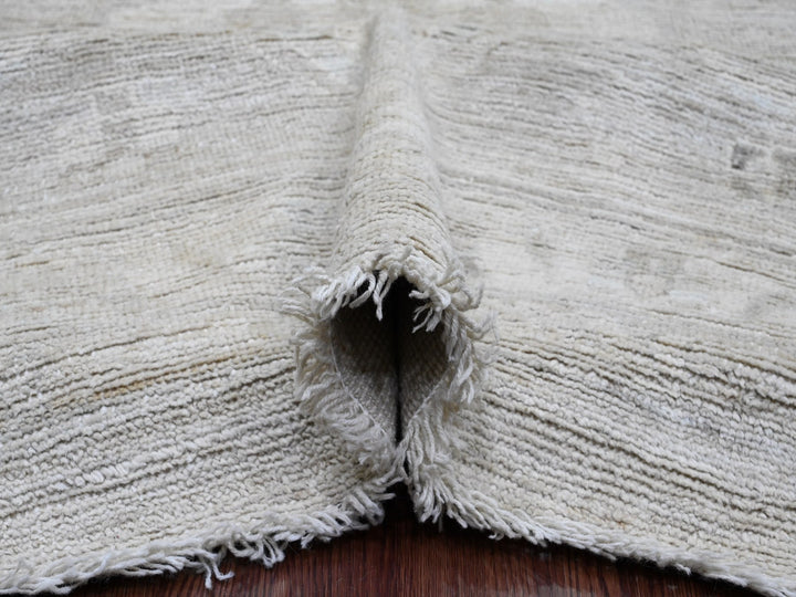 14'0" x 19'6" New Hand Knotted Grey Wool Rectangle Oriental Rug - MOA10220183