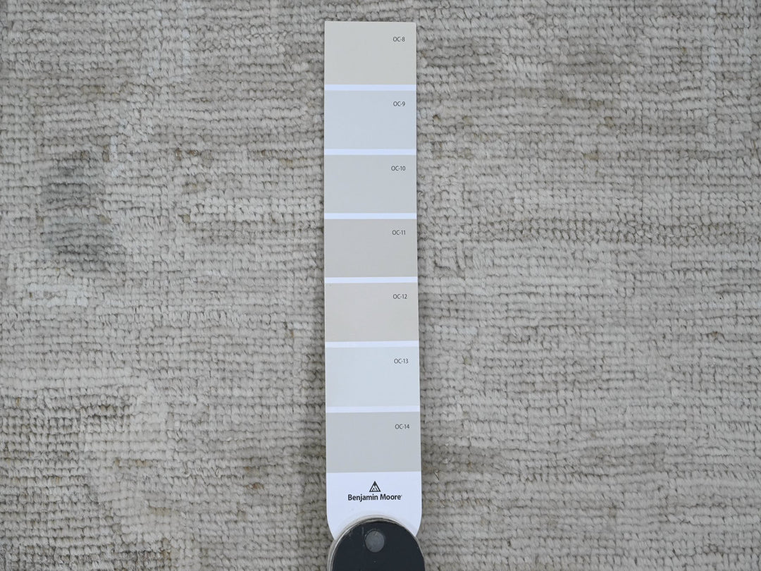 14'0" x 19'6" New Hand Knotted Grey Wool Rectangle Oriental Rug - MOA10220183