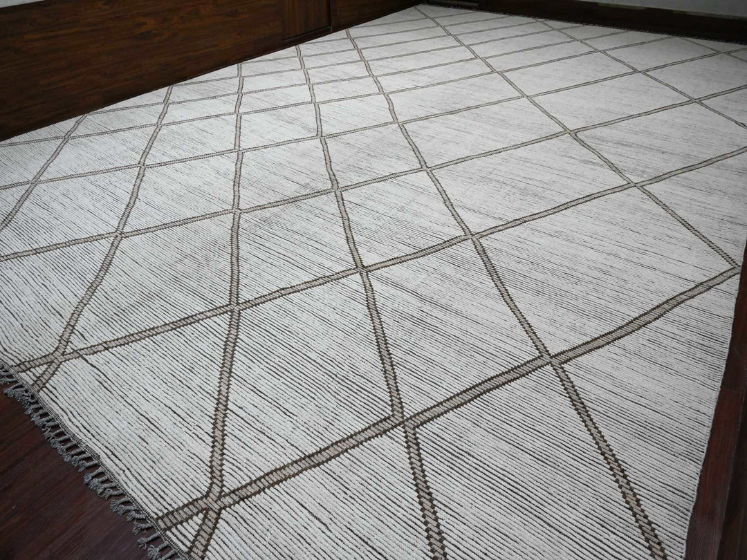 15'9" x 23'5" New Hand Knotted Ivory Wool Rectangle Oriental Rug - MOA10220232