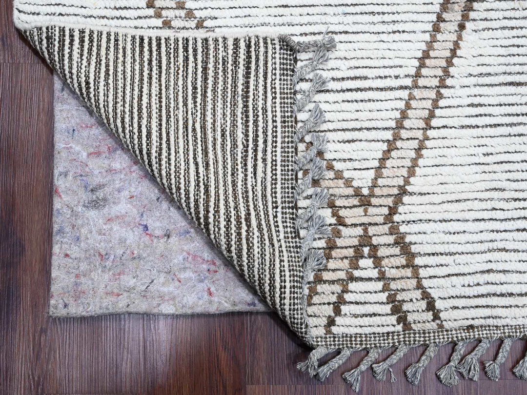 15'9" x 23'5" New Hand Knotted Ivory Wool Rectangle Oriental Rug - MOA10220232