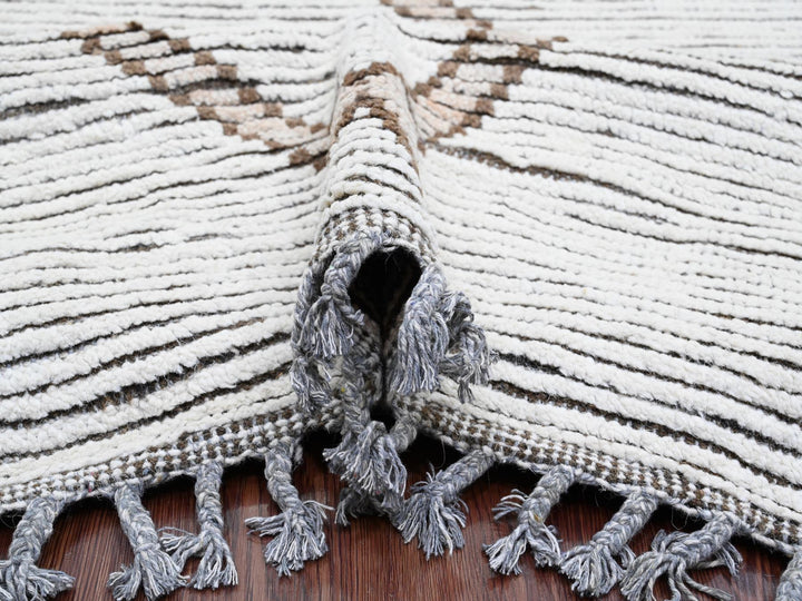 15'9" x 23'5" New Hand Knotted Ivory Wool Rectangle Oriental Rug - MOA10220232