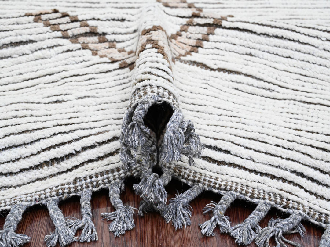 15'9" x 23'5" New Hand Knotted Ivory Wool Rectangle Oriental Rug - MOA10220232