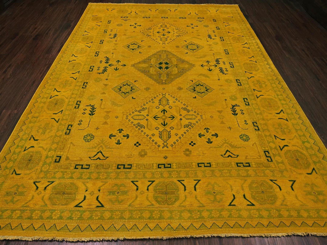 8'6" x 11'4" New Hand Knotted Overdyed Wool Rectangle Oriental Rug - MOA10220248