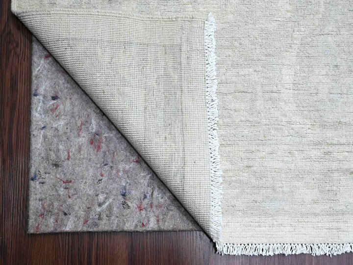 12'0" x 15'1" New Hand Knotted Ivory Wool Rectangle Oriental Rug - MOA10220365