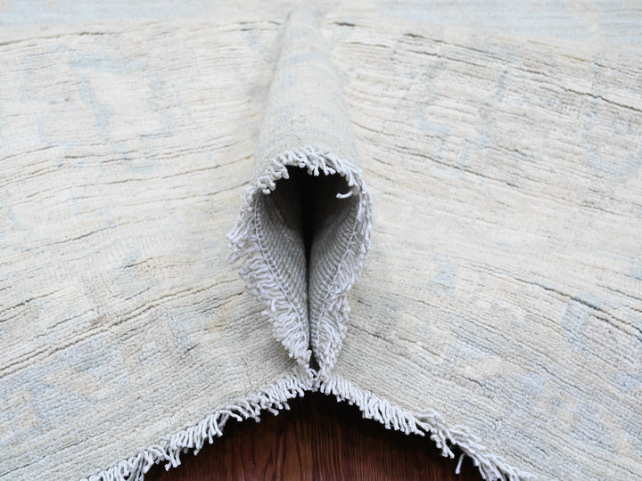 11'10" x 15'3" New Hand Knotted Grey Wool Rectangle Oriental Rug - MOA10220366