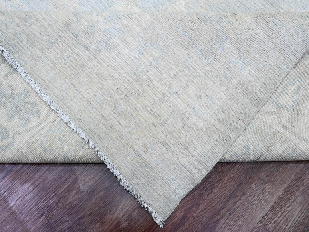 11'10" x 15'3" New Hand Knotted Grey Wool Rectangle Oriental Rug - MOA10220366