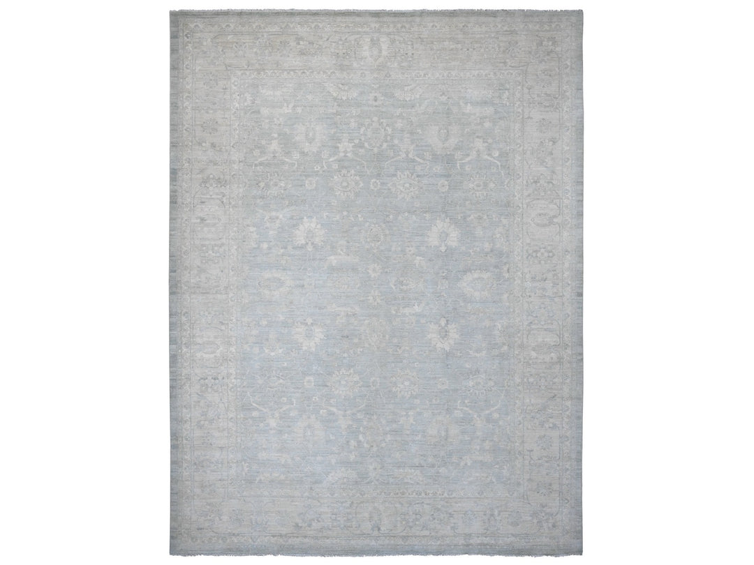 12'0" x 15'4" New Hand Knotted Grey Wool Rectangle Oriental Rug - MOA10220405