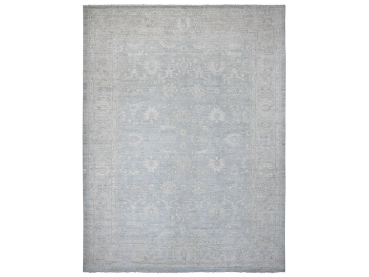 12'0" x 15'4" New Hand Knotted Grey Wool Rectangle Oriental Rug - MOA10220405