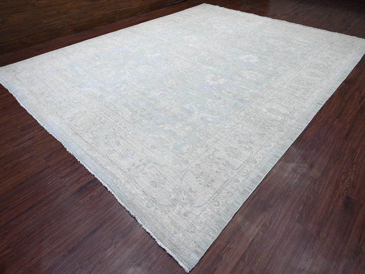 12'0" x 15'4" New Hand Knotted Grey Wool Rectangle Oriental Rug - MOA10220405