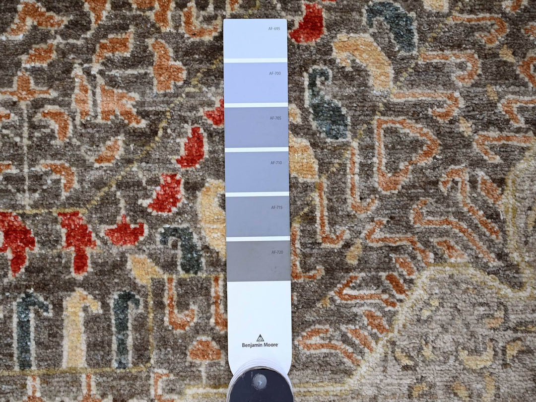 12'2" x 16'0" New Hand Knotted Brown Wool Rectangle Oriental Rug - MOA10220452