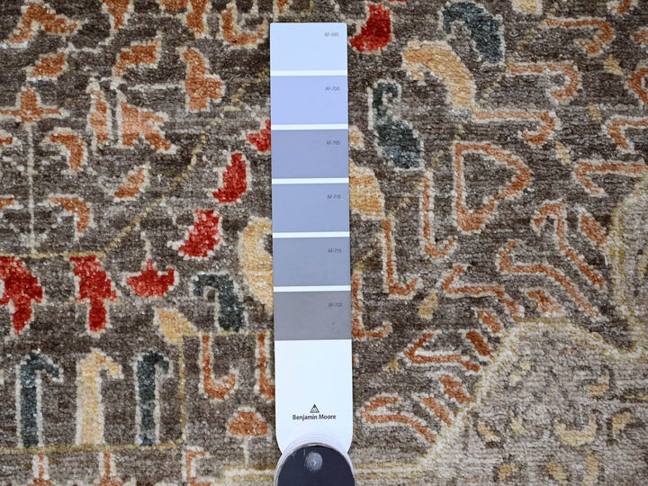 12'2" x 16'0" New Hand Knotted Brown Wool Rectangle Oriental Rug - MOA10220452