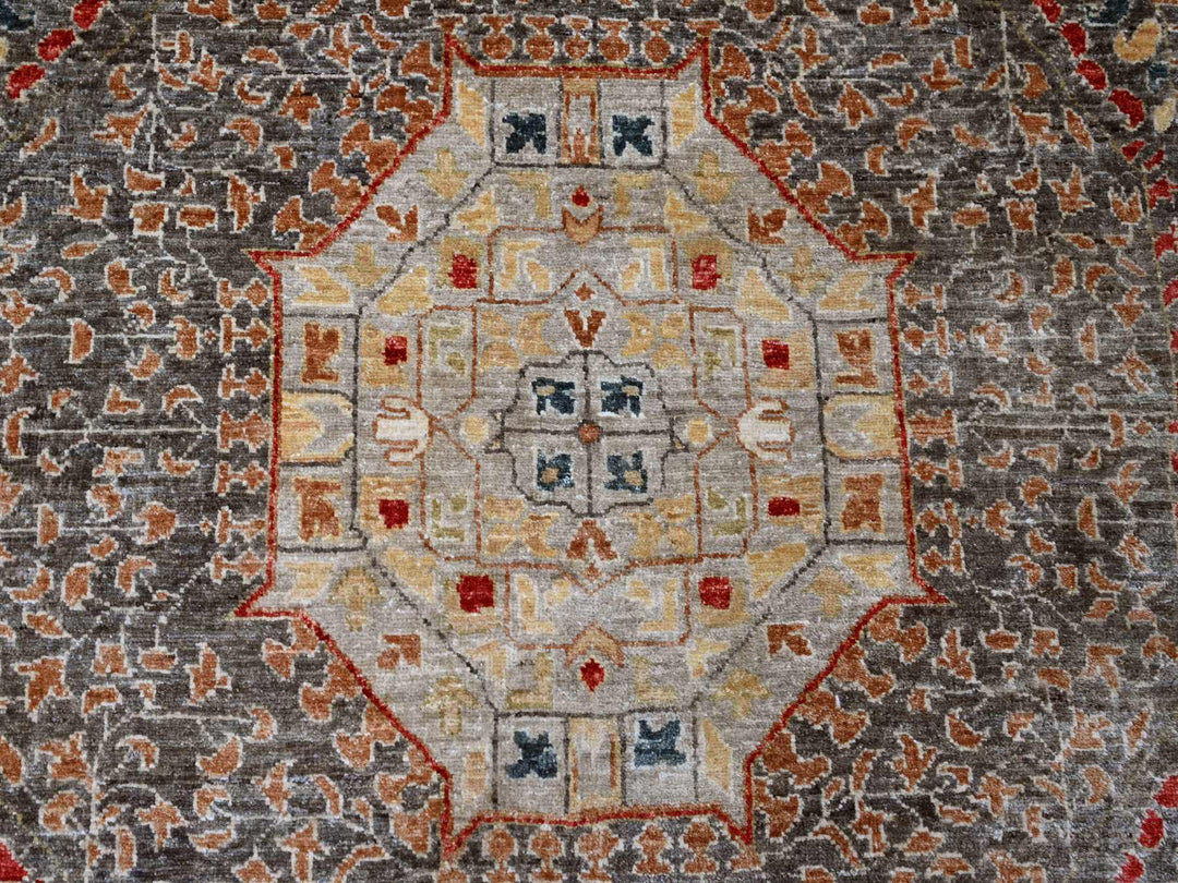 12'2" x 16'0" New Hand Knotted Brown Wool Rectangle Oriental Rug - MOA10220452