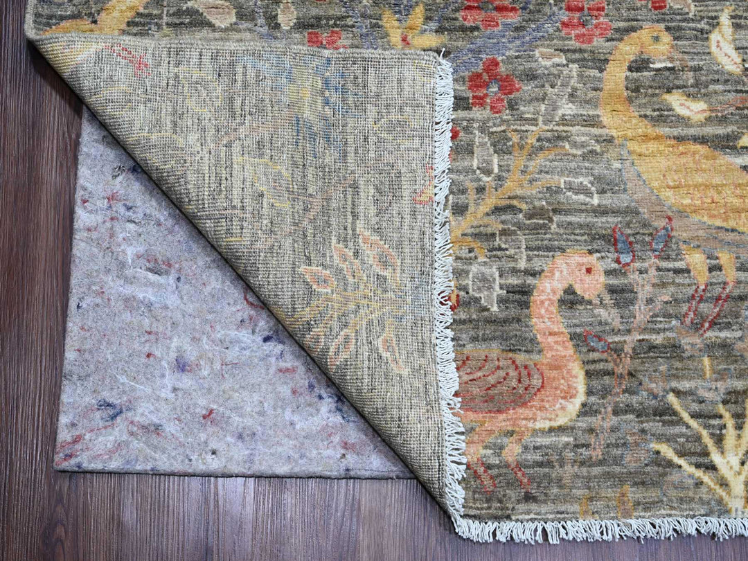 12'0" x 15'5" New Hand Knotted Grey Wool Rectangle Oriental Rug - MOA10220557