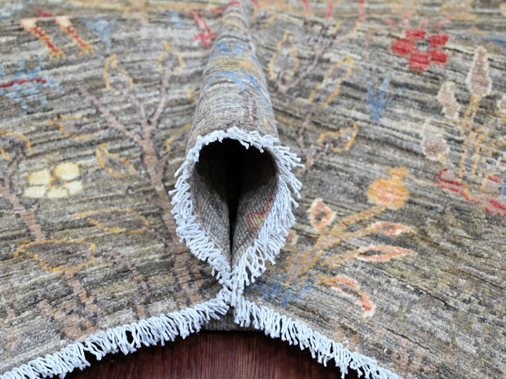 12'0" x 15'5" New Hand Knotted Grey Wool Rectangle Oriental Rug - MOA10220557