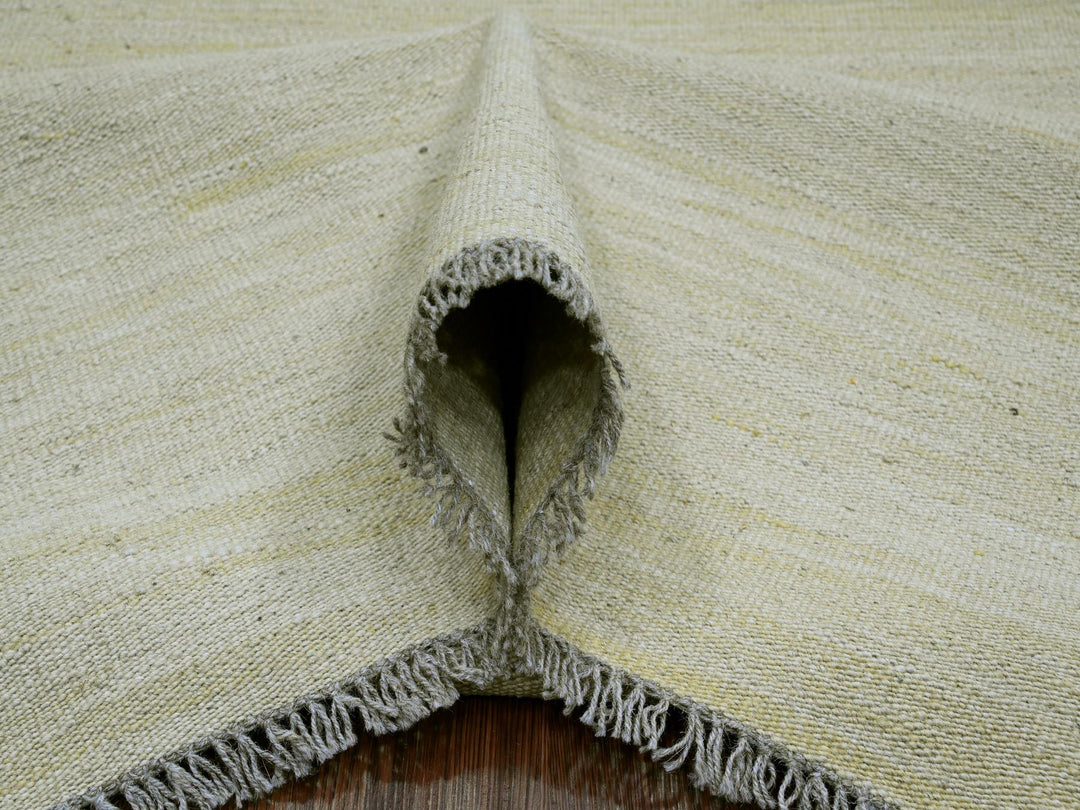 8'9" x 12'4" New Hand Woven Beige Wool Rectangle Oriental Rug - MOA10220947