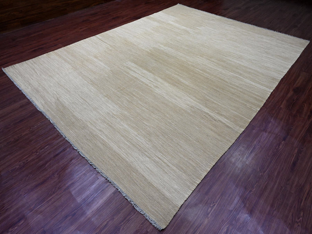 8'11" x 12'1" New Hand Woven Brown Wool Rectangle Oriental Rug - MOA10220948