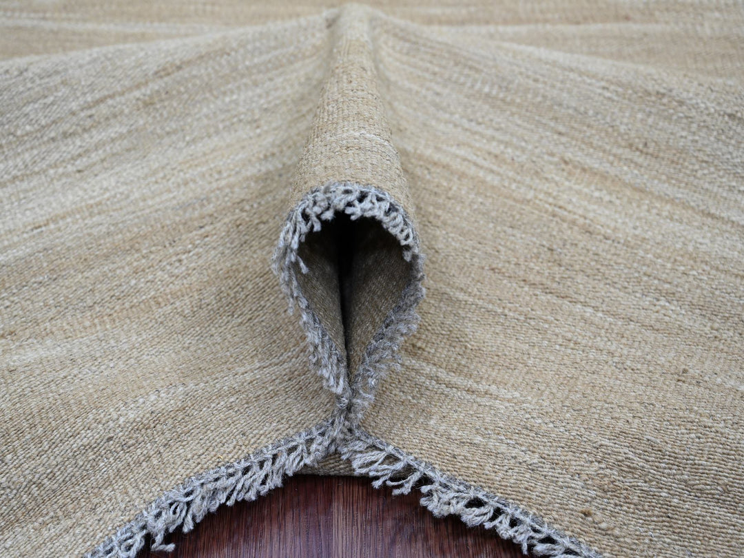 8'11" x 12'1" New Hand Woven Brown Wool Rectangle Oriental Rug - MOA10220948