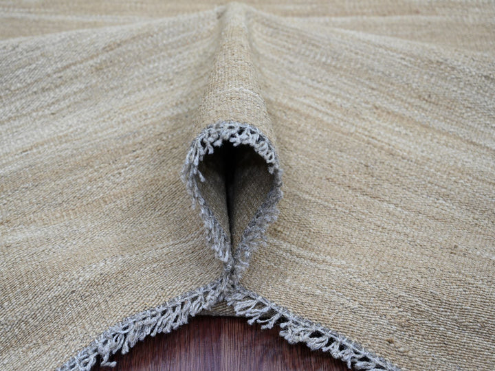 8'11" x 12'1" New Hand Woven Brown Wool Rectangle Oriental Rug - MOA10220948