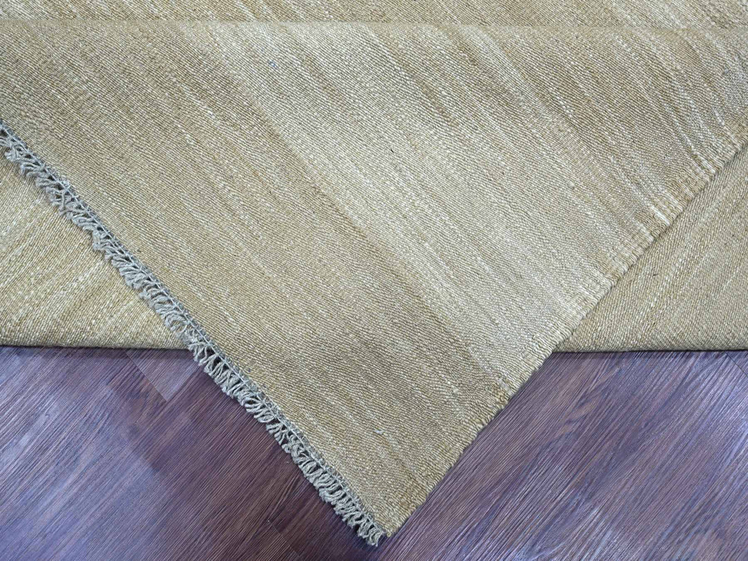 8'11" x 12'1" New Hand Woven Brown Wool Rectangle Oriental Rug - MOA10220948