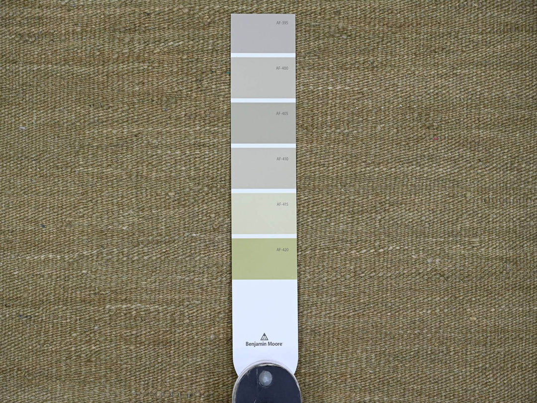 9'1" x 12'0" New Hand Woven Green Wool Rectangle Oriental Rug - MOA10220949