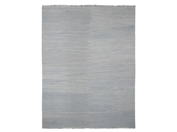 9'1" x 11'11" New Hand Woven Blue Wool Rectangle Oriental Rug - MOA10220951