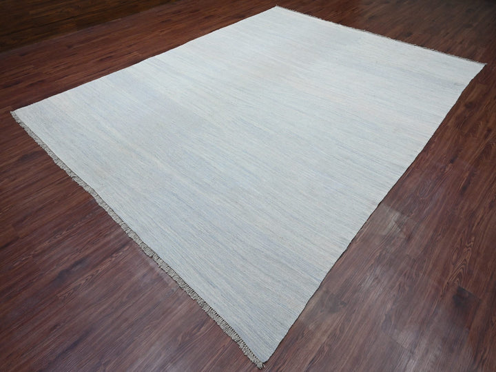 9'1" x 11'11" New Hand Woven Blue Wool Rectangle Oriental Rug - MOA10220951