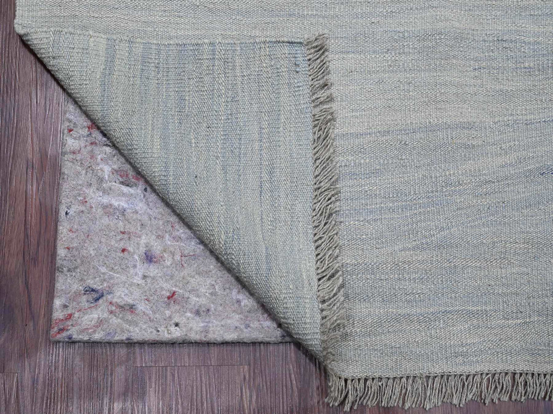 9'1" x 11'11" New Hand Woven Blue Wool Rectangle Oriental Rug - MOA10220951