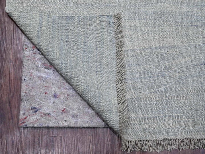 9'1" x 11'11" New Hand Woven Blue Wool Rectangle Oriental Rug - MOA10220951